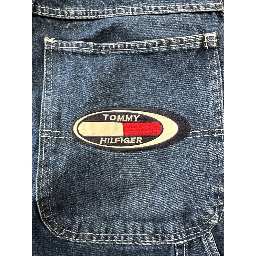 Tommy Hilfiger MENS SIZE 34 Jean Shorts Baggy Y2K 90s Hip Hop Denim Oval Patch